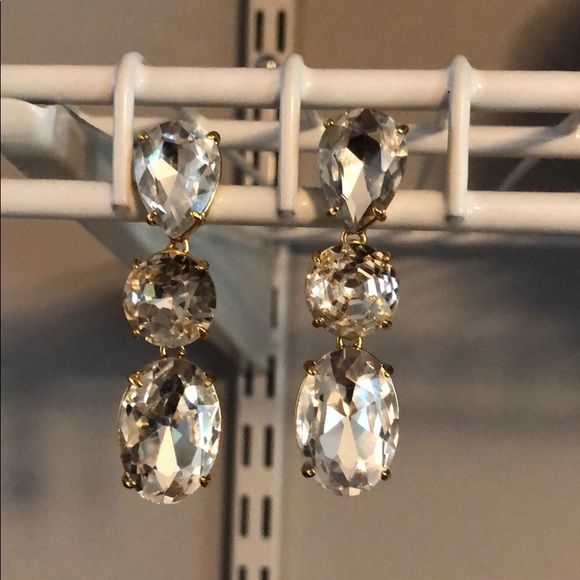 NWOT JCrew three drop faux diamond w/ gold detail - Picture 2 of 3